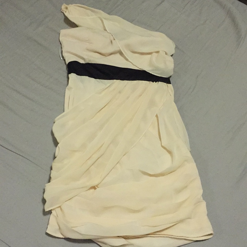 Formal one shoulder dress.